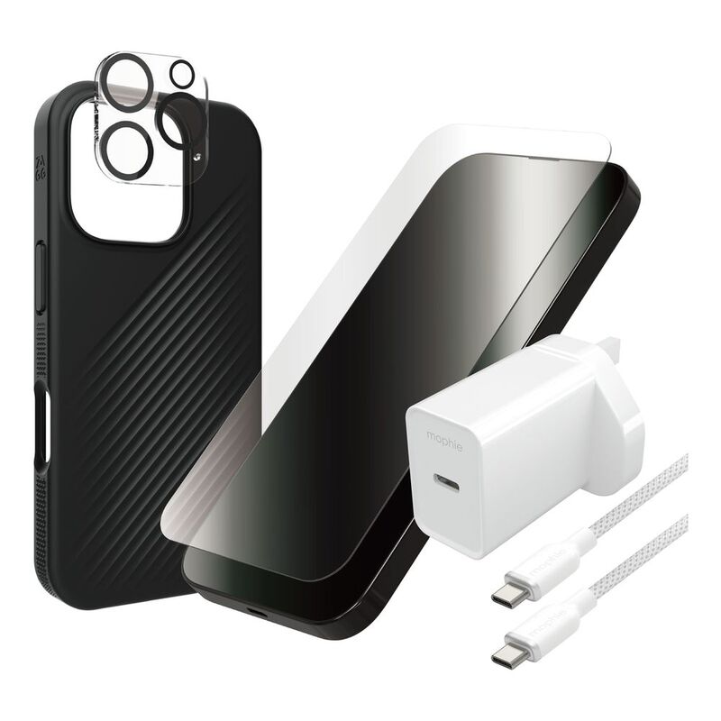 Zagg Luxesnap/ Glass Elite/IS Glass Elite Camera/ Cable & Power Bundle for iPhone 16 Plus