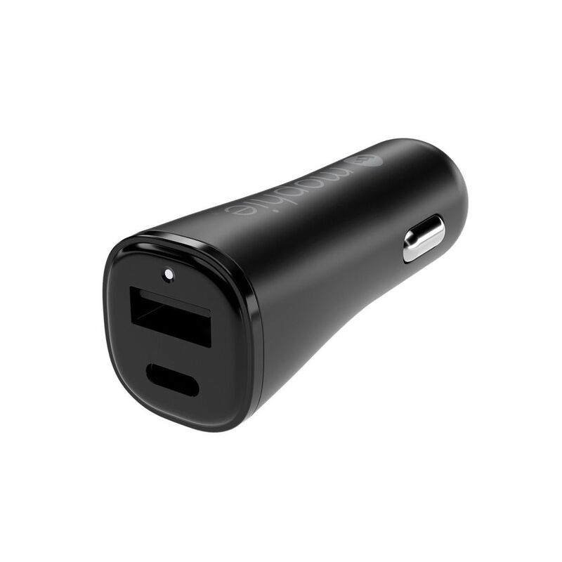 Mophie Essentials Car Charger-USB-C/ USB-A 12W - Black