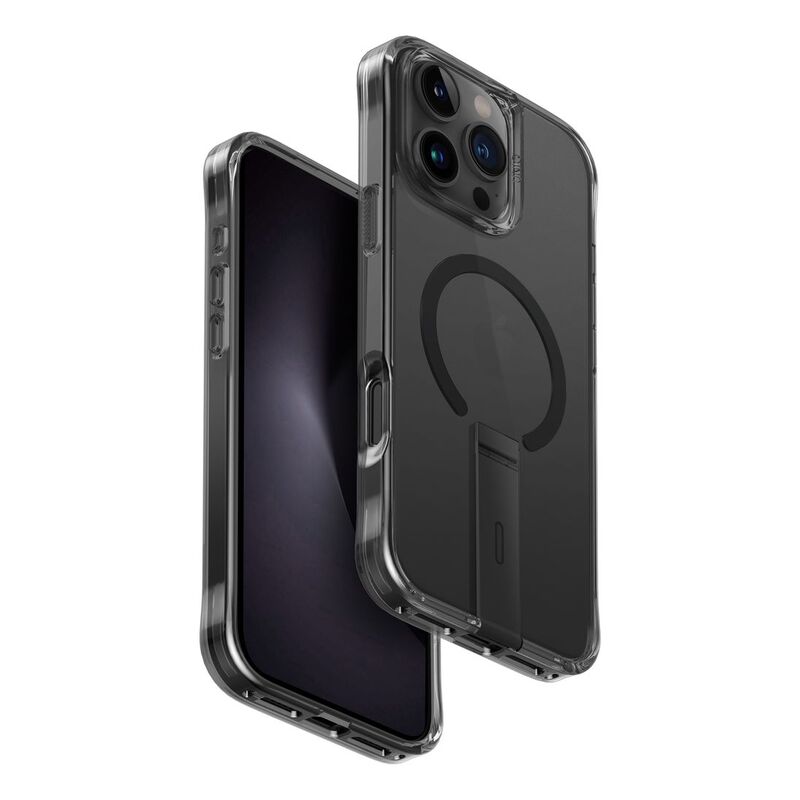 UNIQ Hybrid iPhone 16 Pro Max (2024) Case 6.9 Magclick Charging Eleva With Vertical Stand - Carbon (Black)