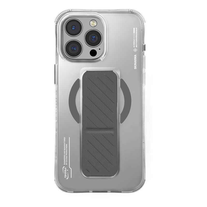 SkinArma iPhone 16 Pro 6.3 (2024) Case Axon (Mag-Charge + Grip-Stand) Titanium