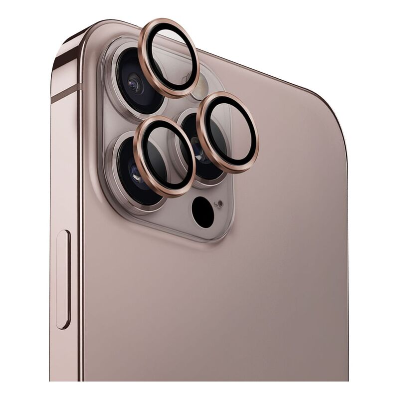 UNIQ Optix iPhone 16 Pro/Pro Max (2024) 6.3/6.9 Aluminium Camera Lens Protector - Taupe Gold (Taupe Gold)