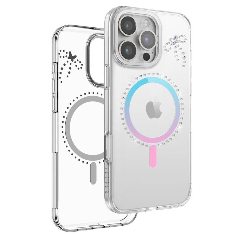 Levelo Butterfly Magsafe Case For iPhone 16 Pro Max - Transparent/Iridescen Levelo Butterfly Magsafe Case For iPhone 16 Pro Max - Transparent/Iridescen