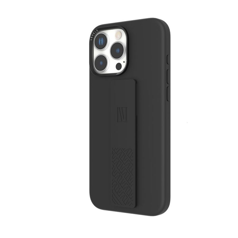 Levelo Morphix Silicone Case With Silicone Grip For iPhone 16 Pro Max - Black