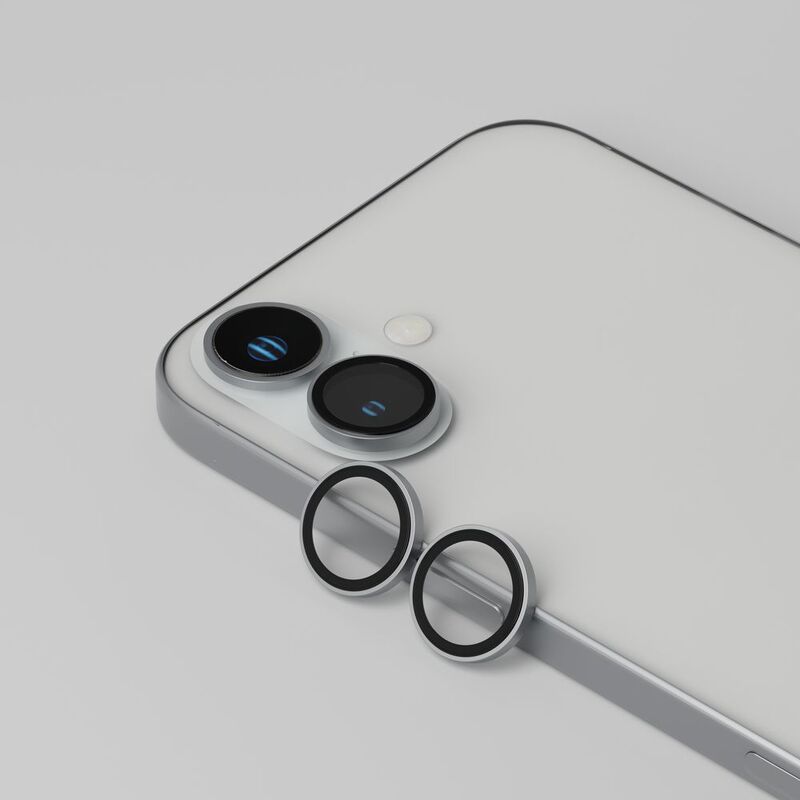 Levelo Duo Lens Protector With 99% Transparency For iPhone 16/16 Plus - Light Grey