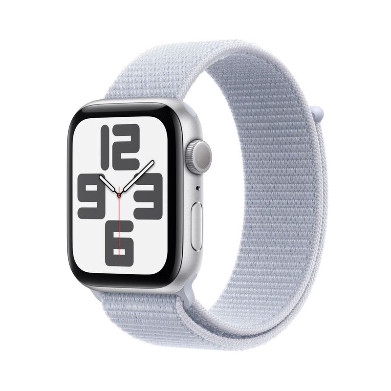 Apple Watch SE (2024) GPS 44mm Silver Aluminium Case with Blue Cloud Sport Loop