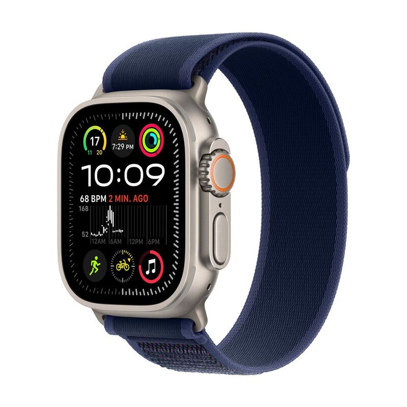 Apple Watch Ultra 2 (2024) GPS + Cellular 49mm Natural Titanium Case with Blue Trail Loop - S/M