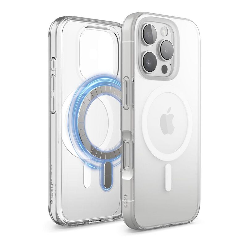 Elago Magnetic Hybrid case for iPhone 16 Pro - Clear with White MagSafe