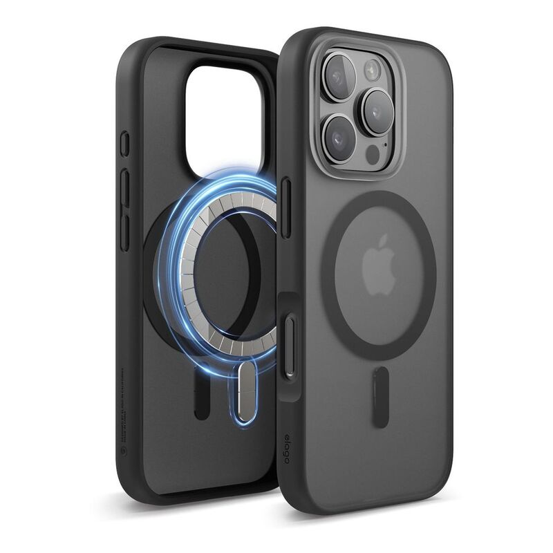 Elago Magnetic Hybrid case for iPhone 16 Pro - Soft Feeling Dark Gray / Black