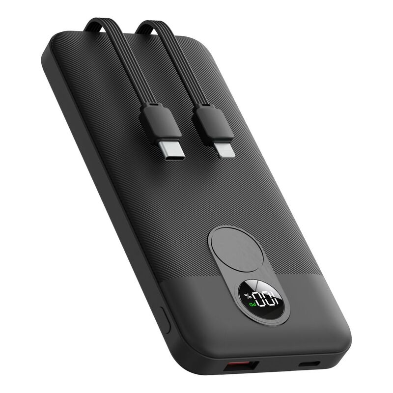Porodo 10000mAh Power Bank Digital Display with C & Lightning Cable - Black Porodo 10000mAh Power Bank Digital Display with C & Lightning Cable - Black