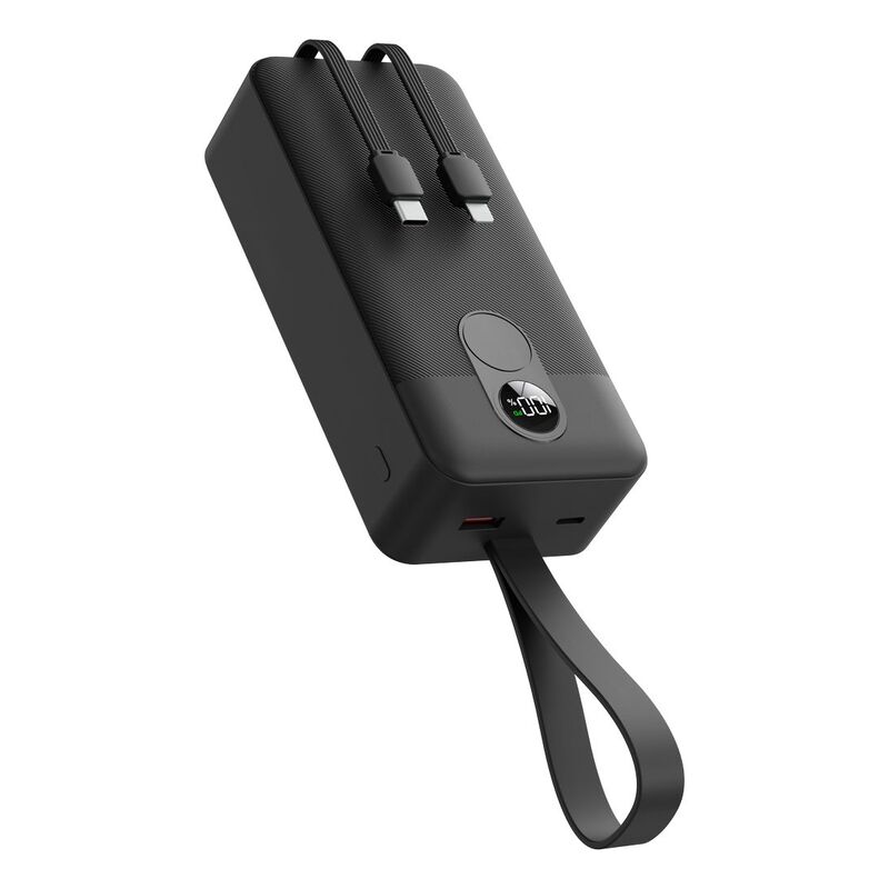 Porodo 20000mAh Power Bank Digital Display with C & Lightning Cable - Black Porodo 20000mAh Power Bank Digital Display with C & Lightning Cable - Black