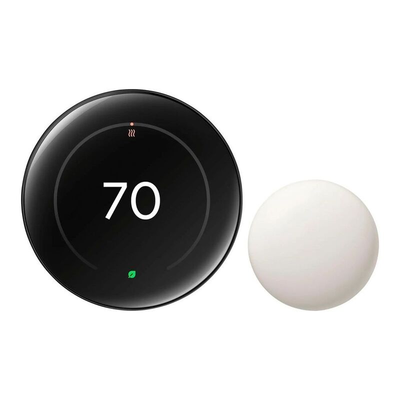 Google Nest Learning Thermostat (4th Gen) with Nest Temperature Sensor (2nd Gen) - Polished Obsidian