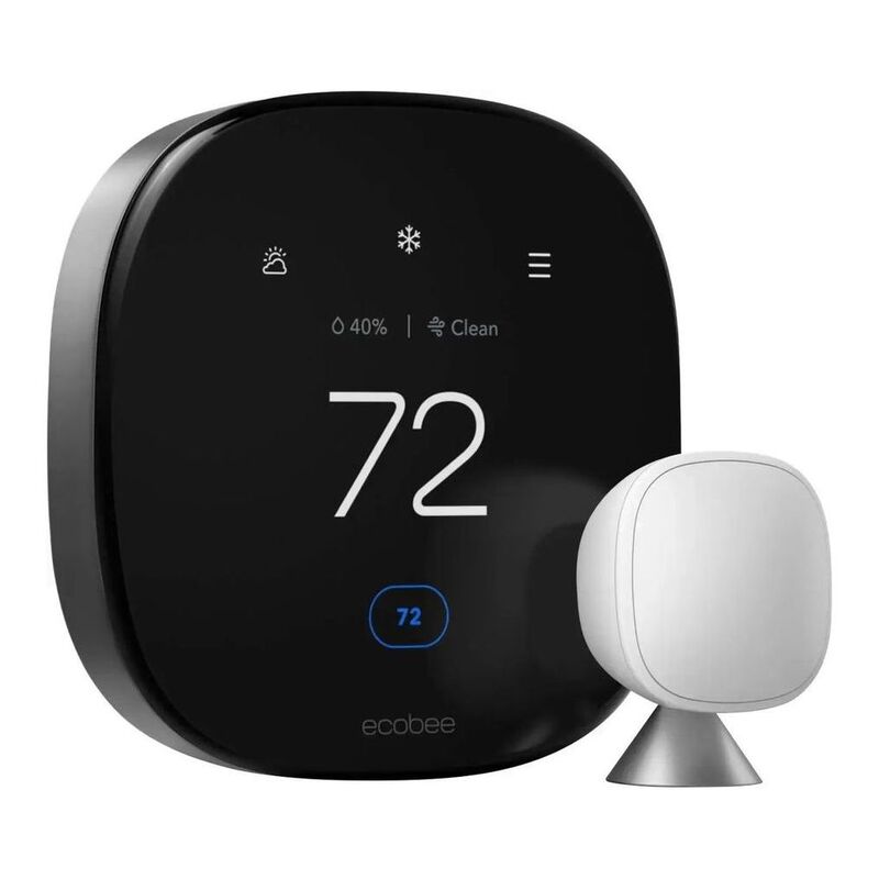 Ecobee Smart Thermostat Premium with Siri Alexa Apple HomeKit and Google Assistant - Black