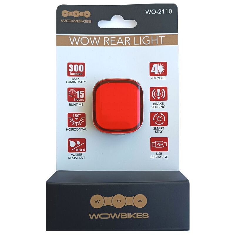 Wowbikes Light Wowbikes Rear Light 300 Lumens Wowbikes Light Wowbikes Rear Light 300 Lumens