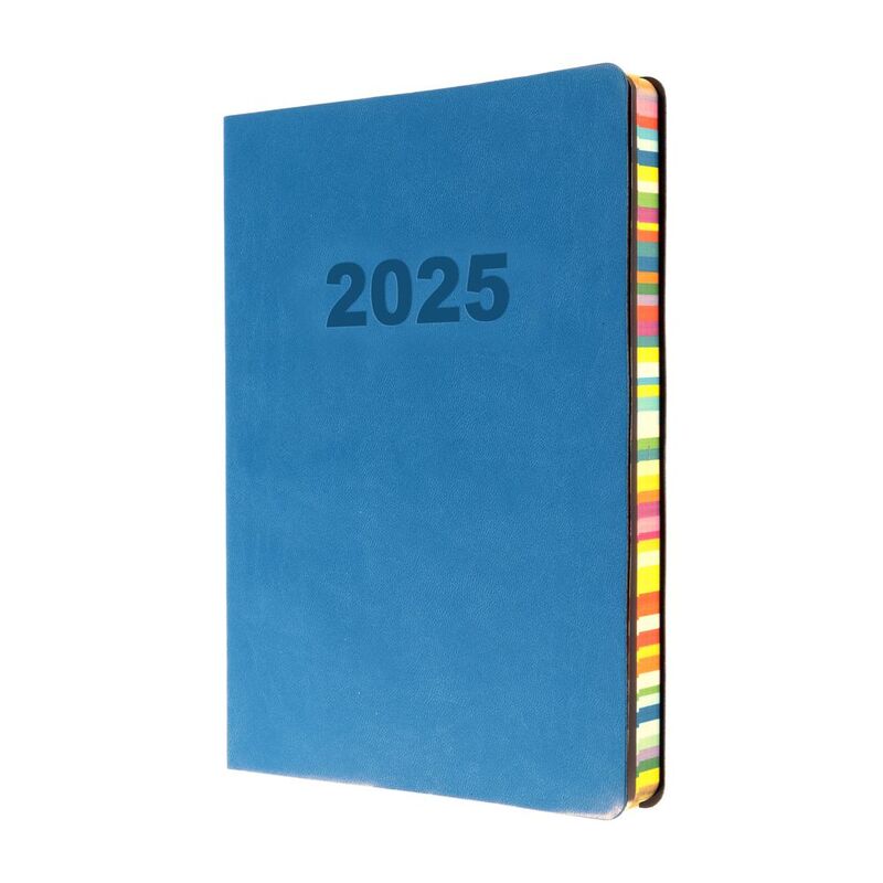 Collins Debden Edge Rainbow 2025 A5 Diary Week To View Planner - Light Blue