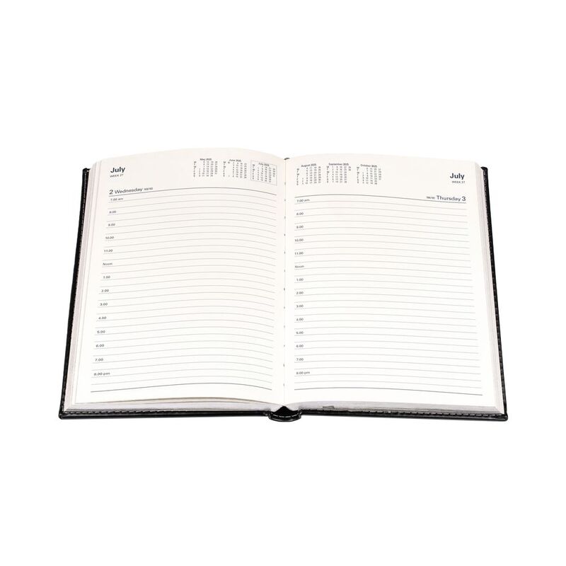 Collins Debden Chelsea 2025 Diary For Professionals - A5 Day To Page Business Planner (With Preimum Appointments) - Black