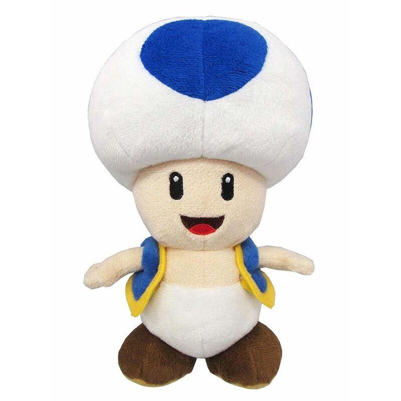 San-Ei Super Mario Blue Toad 8-Inch Plush Toy