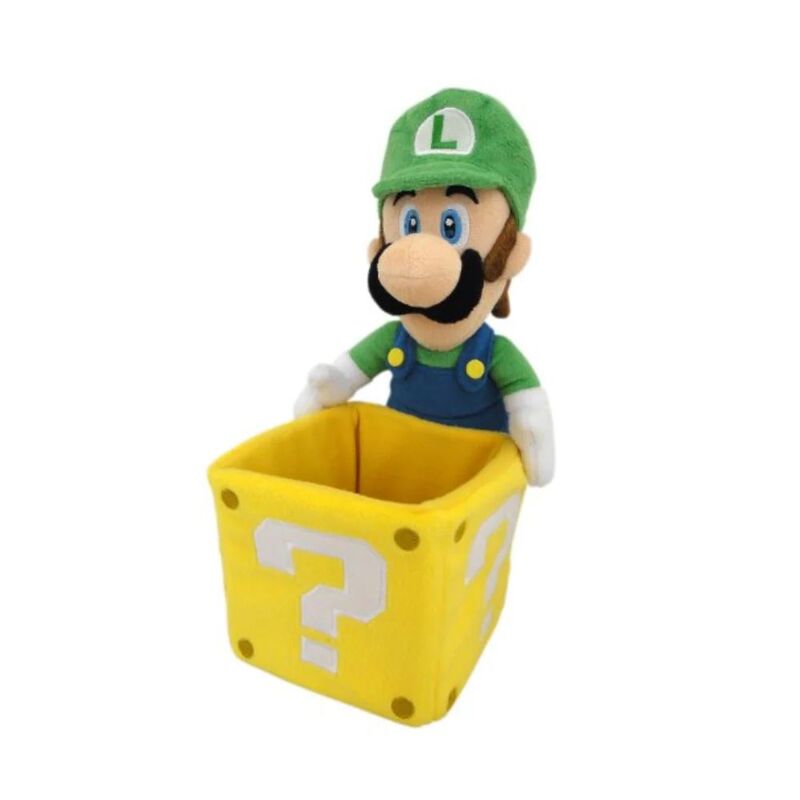 San-Ei Super Mario Luigi With Coin Box 10-Inch Plush Toy