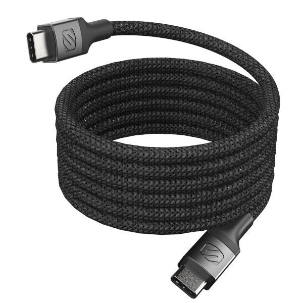 Scosche Strikeline USB-C To USB-C Magnetic Braided Cable 1.8M - Black Scosche Strikeline USB-C To USB-C Magnetic Braided Cable 1.8M - Black