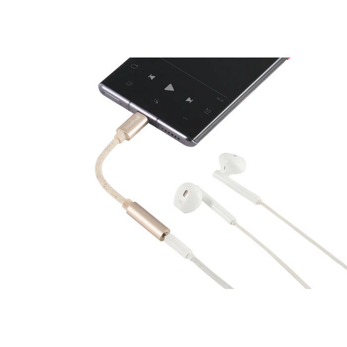 Travelmall Eco-Friendly USB Type-C To Audio 3.5mm Headphone Jack Adaptor - Champagne Gold Travelmall Eco-Friendly USB Type-C To Audio 3.5mm Headphone Jack Adaptor - Champagne Gold