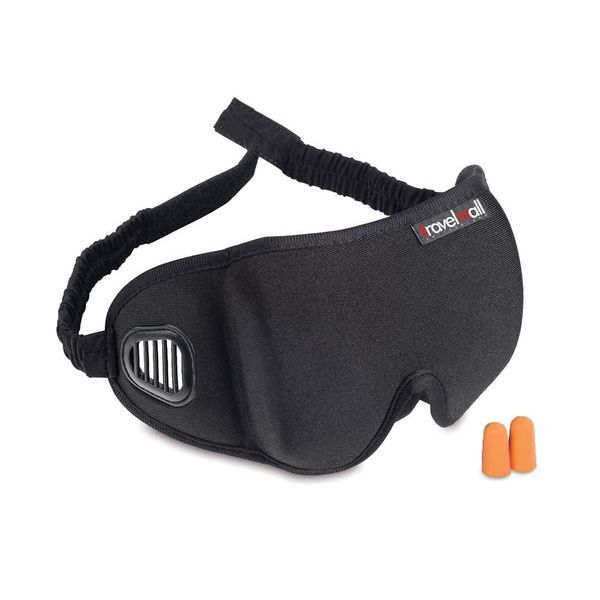 Travelmall Switzerland 3D Breathable Sleep Mask Set With Built-In Air Vents And Ear Plugs - Black
