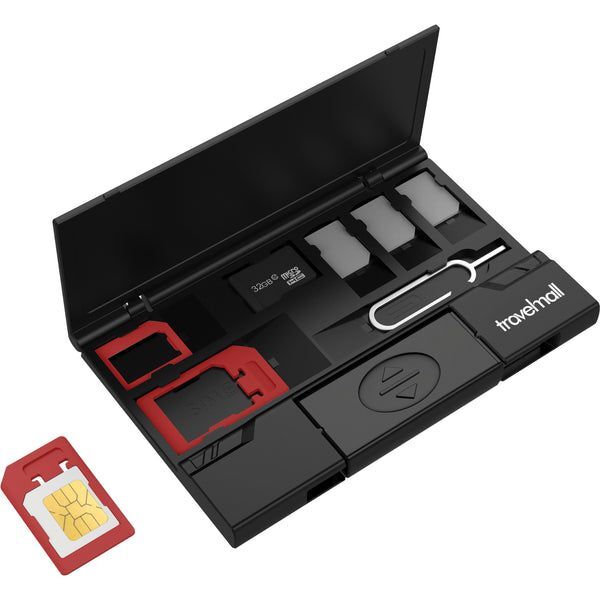 Travelmall Switzerland Ultra Slim Multi-Storage Sim Card Organizer With Type-C OTG Reader - Black Travelmall Switzerland Ultra Slim Multi-Storage Sim Card Organizer With Type-C OTG Reader - Black