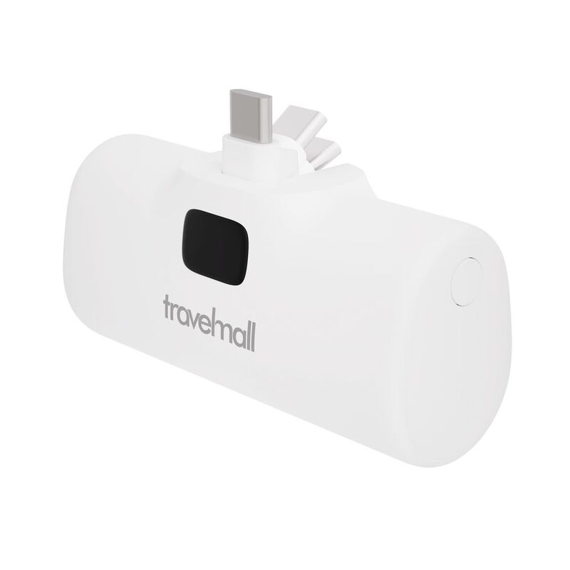Travelmall 20W Rapid Charge 2-In-1 Type-C Digital Display Portable Charger 5000mAh - White