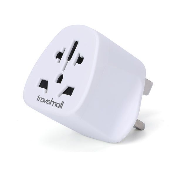 Travelmall World To UK -HK -Singapore 3-Poles Grounded Adaptor - White
