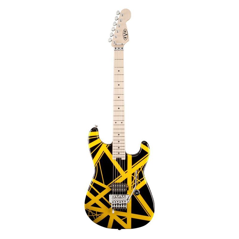 EVH 5107902528 Striped Series Electric Guitar - Black With Yellow Stripes