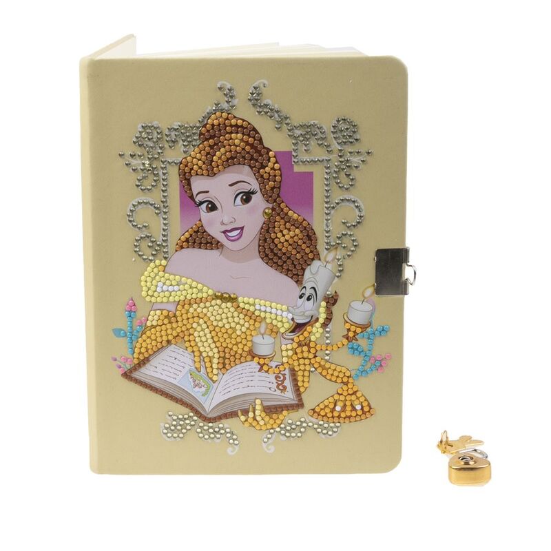 Craft Buddy Disney Princess Belle DIY Crystal Art Secret Diary With Lock Kit (11.3 x 8.4cm)