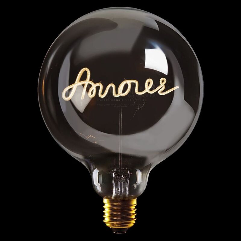 Message In The Bulb - Amour - Plated Smoke Glass/2700K LED Light Bulb (6 Volt) Message In The Bulb - Amour - Plated Smoke Glass/2700K LED Light Bulb (6 Volt)