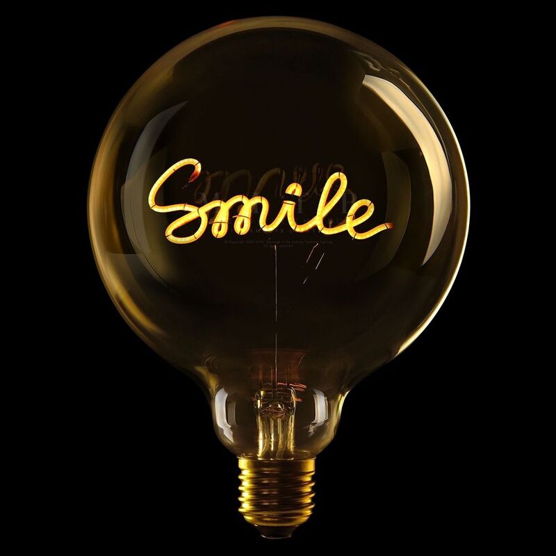 Message In The Bulb - Smile - Amber Glass/2200K LED Light Bulb (6 Volt) Message In The Bulb - Smile - Amber Glass/2200K LED Light Bulb (6 Volt)