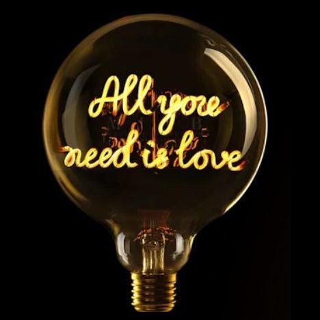 Message In The Bulb - All You Need Lis Love - 2200K LED Light Bulb (6 Volt)