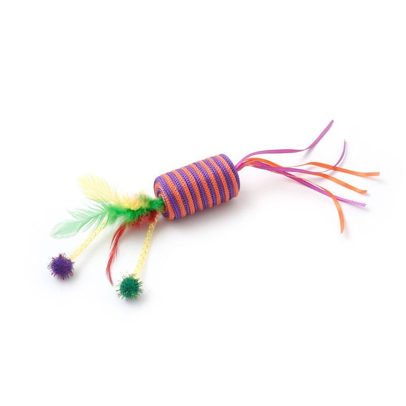 Wild Catz Crazy Coil Fabric Feature Cat Toy Multicolors