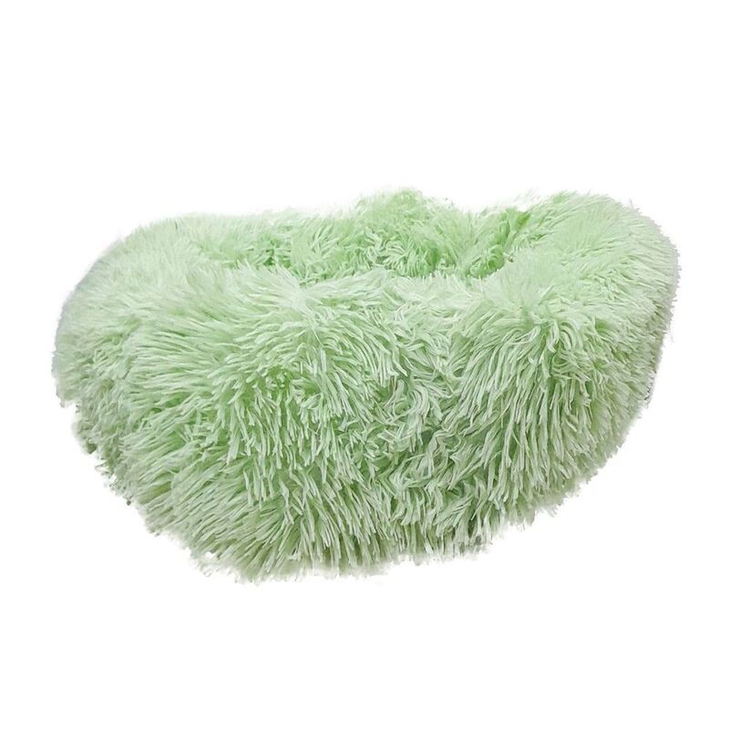 Grizzly Velor Round Plush Green Dog Bed Small - 50 x 15cm