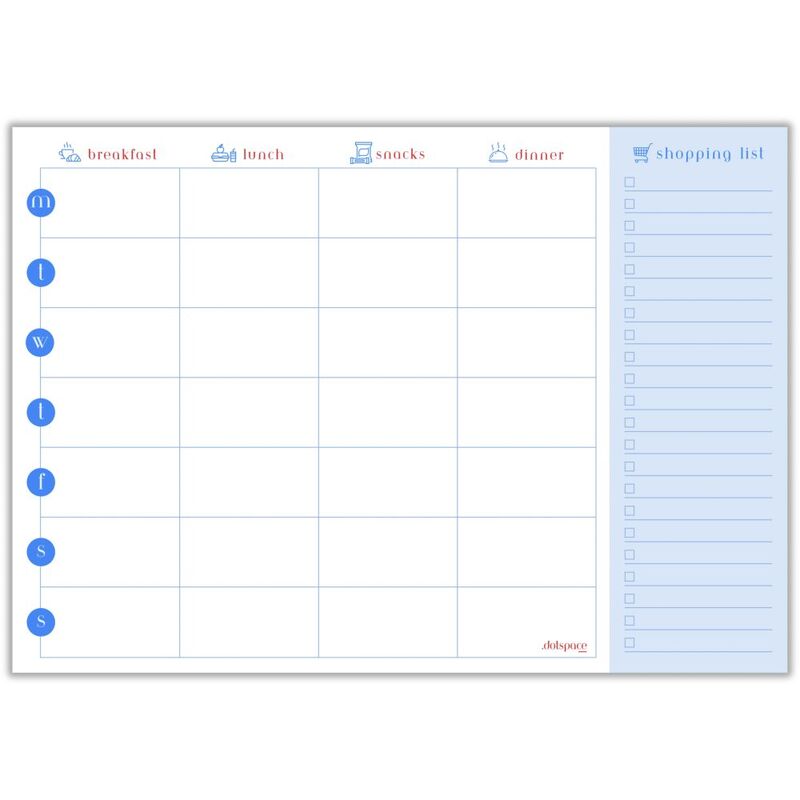 Dotspace Bon Appetit Meal Planner - Red/Blue