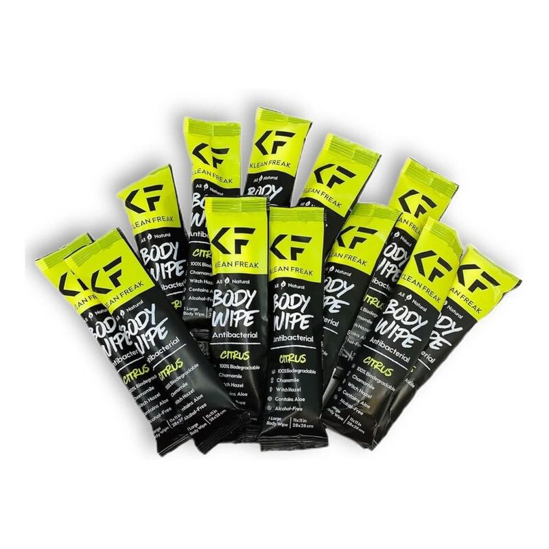 Klean Freak Citrus Body Wipes (Pack Of 12) - Yellow