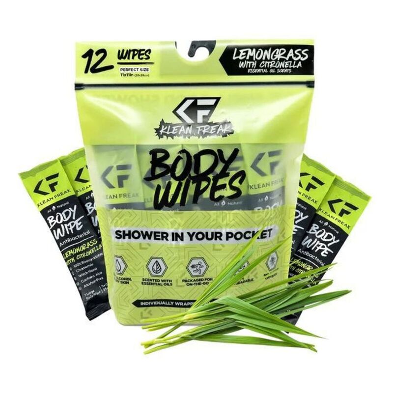 Klean Freak Lemon Grass - Citronella Body Wipes (Pack Of 12) - Light Green