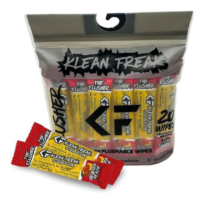 Klean Freak Georgia Peach The Flusher Wipes (Pack Of 20)