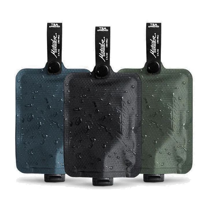 Matador Flatpak Toiletry Bottle (3-Pack) - Multi 1 - Charcoal - Slate Blue - Sage