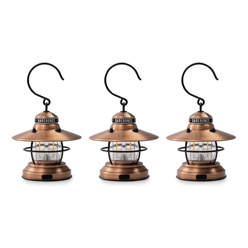 Barebones Edison Mini Lantern (Pack Of 3) - Copper