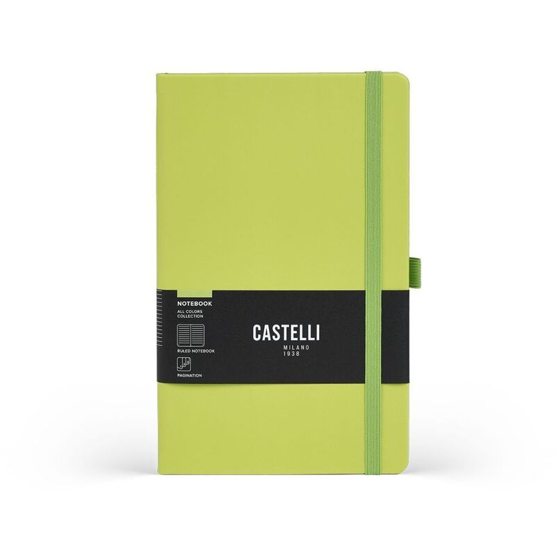 Castelli Large Ruled All Colour Notebook - Acid Green (19 x 25 cm) Castelli Large Ruled All Colour Notebook - Acid Green (19 x 25 cm)