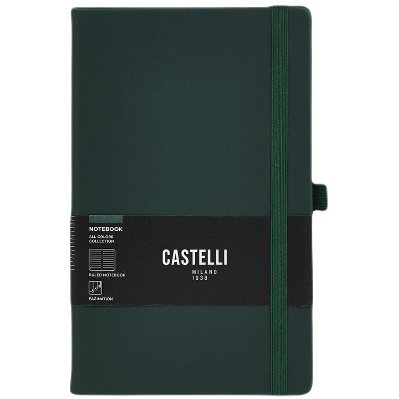 Castelli Large Ruled All Colour Notebook - Green (19 x 25 cm) Castelli Large Ruled All Colour Notebook - Green (19 x 25 cm)