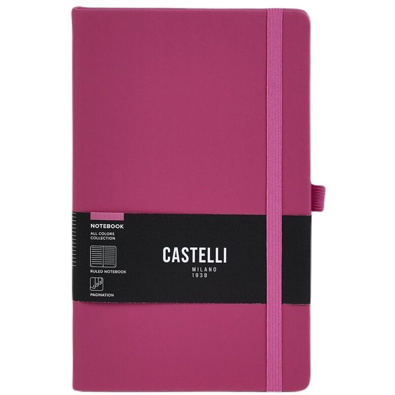 Castelli Large Ruled All Colour Notebook - Pink (19 x 25 cm) Castelli Large Ruled All Colour Notebook - Pink (19 x 25 cm)