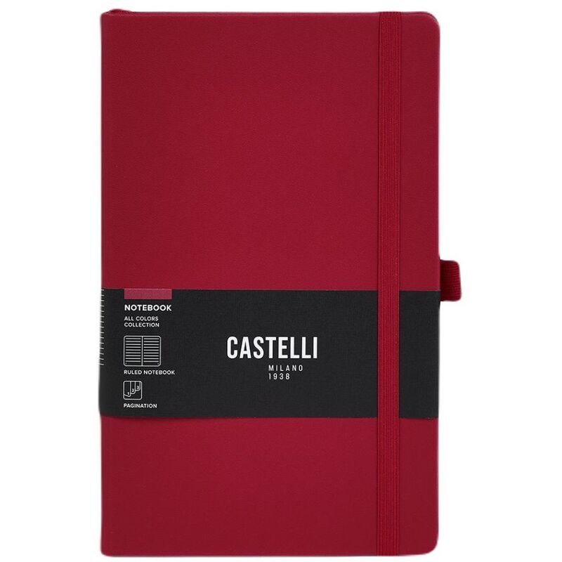 Castelli Large Ruled All Colour Notebook - Red (19 x 25 cm) Castelli Large Ruled All Colour Notebook - Red (19 x 25 cm)