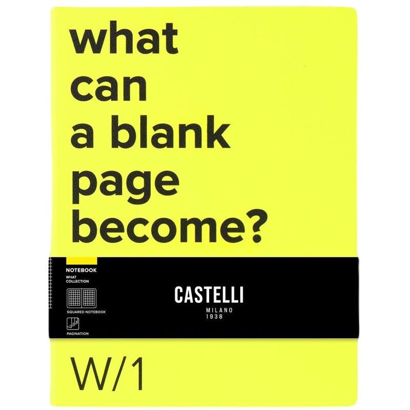 Castelli Large Squared What Notebook W/1 - Yellow (19 x 25 cm) Castelli Large Squared What Notebook W/1 - Yellow (19 x 25 cm)