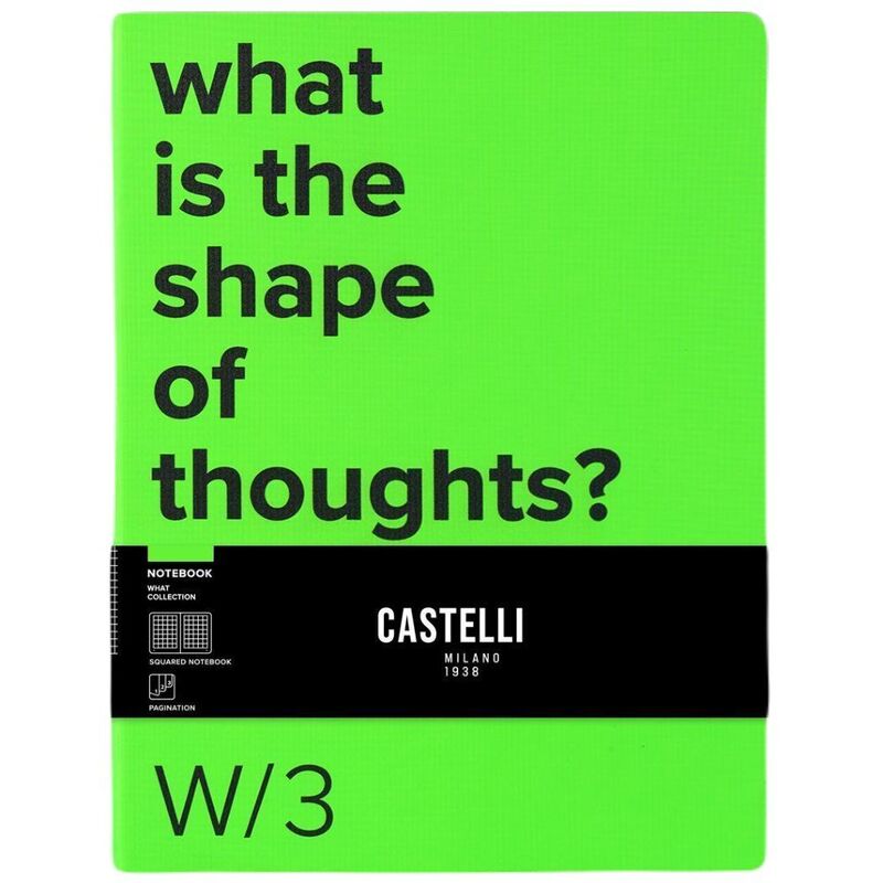 Castelli Large Squared What Notebook W/3 - Lime Green (19 x 25 cm) Castelli Large Squared What Notebook W/3 - Lime Green (19 x 25 cm)