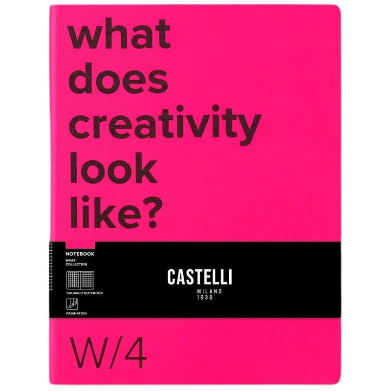 Castelli Large Squared What Notebook W/4 - Hot Pink (19 x 25 cm) Castelli Large Squared What Notebook W/4 - Hot Pink (19 x 25 cm)