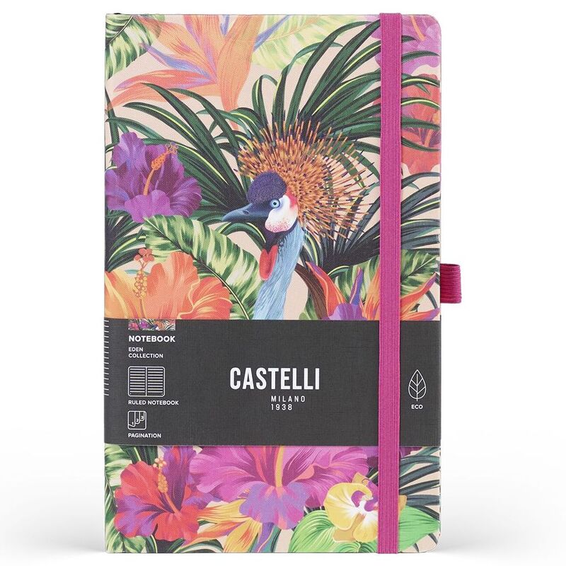 Castelli Medium Ruled Eden Notebook - Tropical (13 x 21 cm) Castelli Medium Ruled Eden Notebook - Tropical (13 x 21 cm)