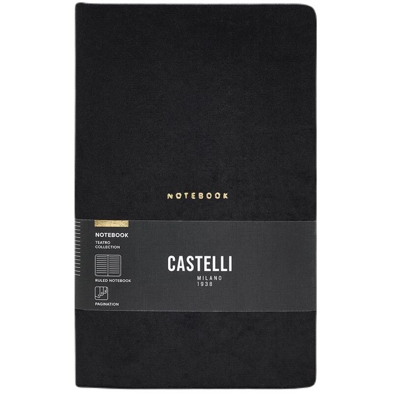 Castelli Medium Ruled Teatro Notebook - Black (13 x 21 cm) Castelli Medium Ruled Teatro Notebook - Black (13 x 21 cm)