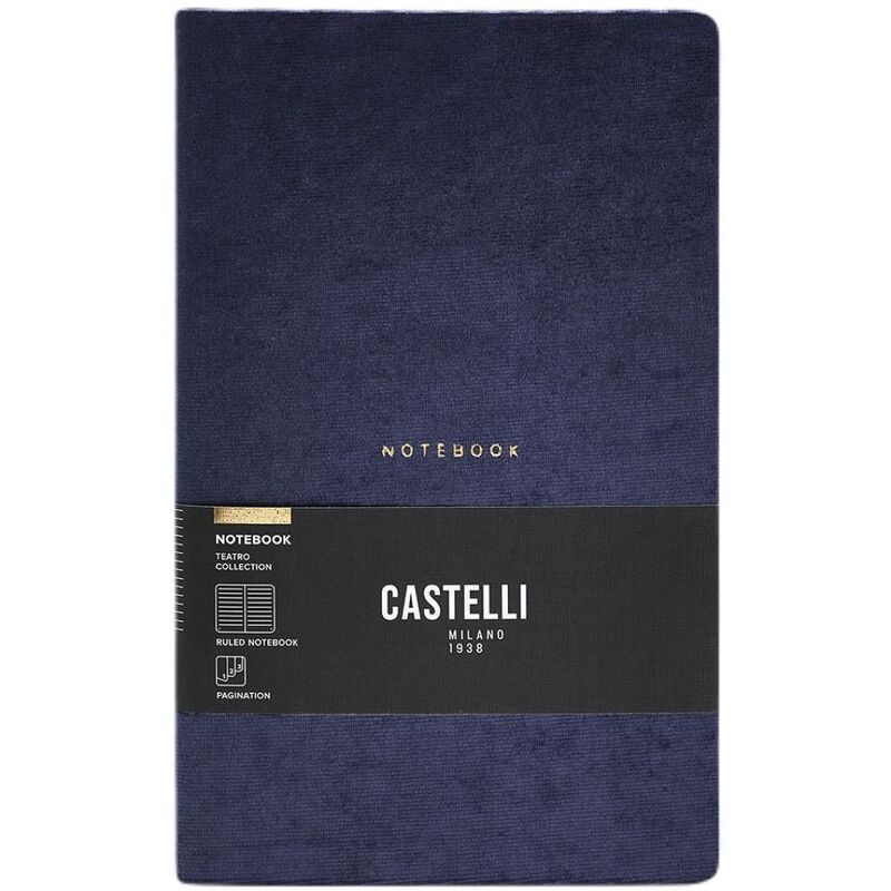 Castelli Medium Ruled Teatro Notebook - Blue (13 x 21 cm) Castelli Medium Ruled Teatro Notebook - Blue (13 x 21 cm)